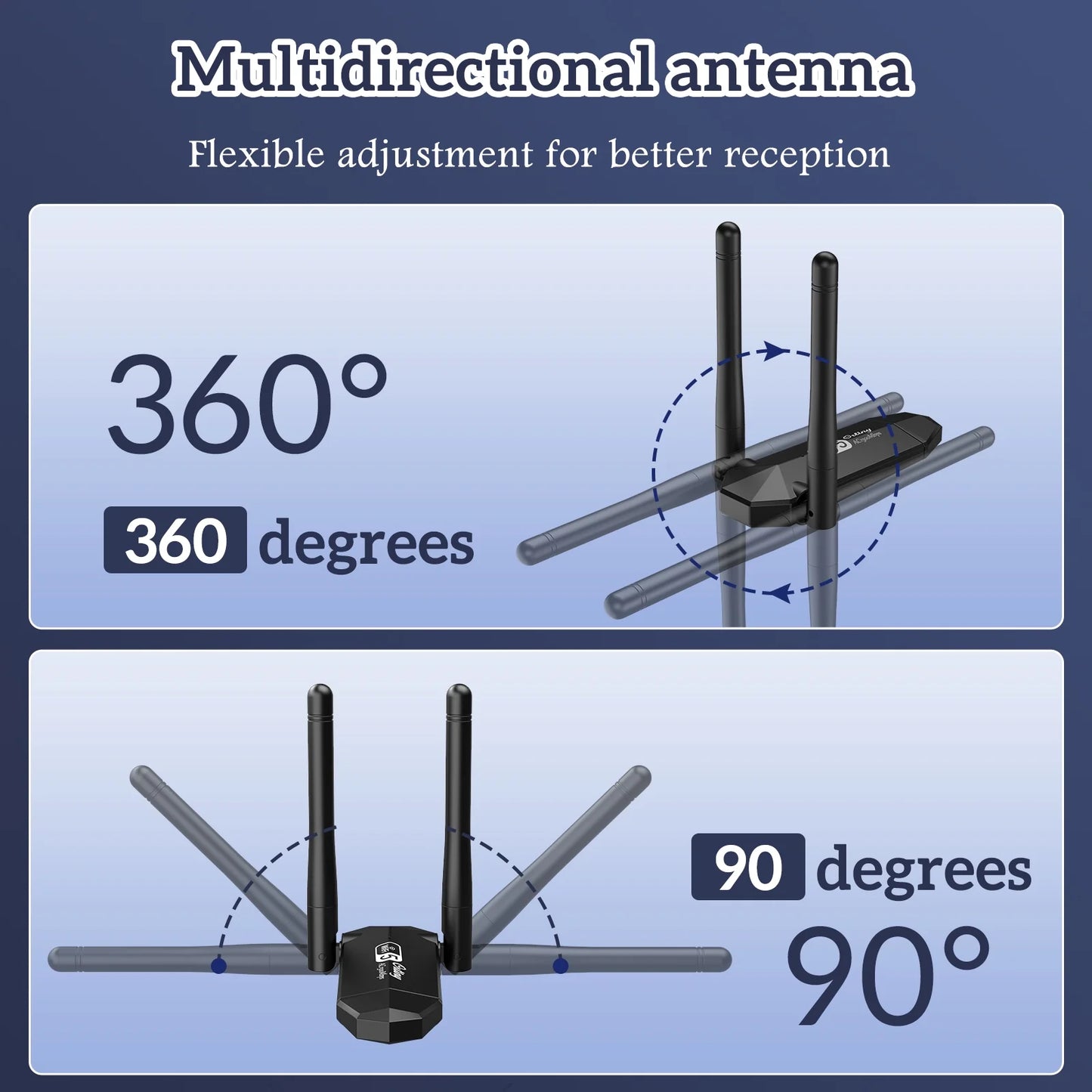 Adaptador USB 3.0 De 1300Mbps, 867Mbps En 5Ghz / 400Mbps En 2.4Ghz De Doble Banda Con Wi-Fi